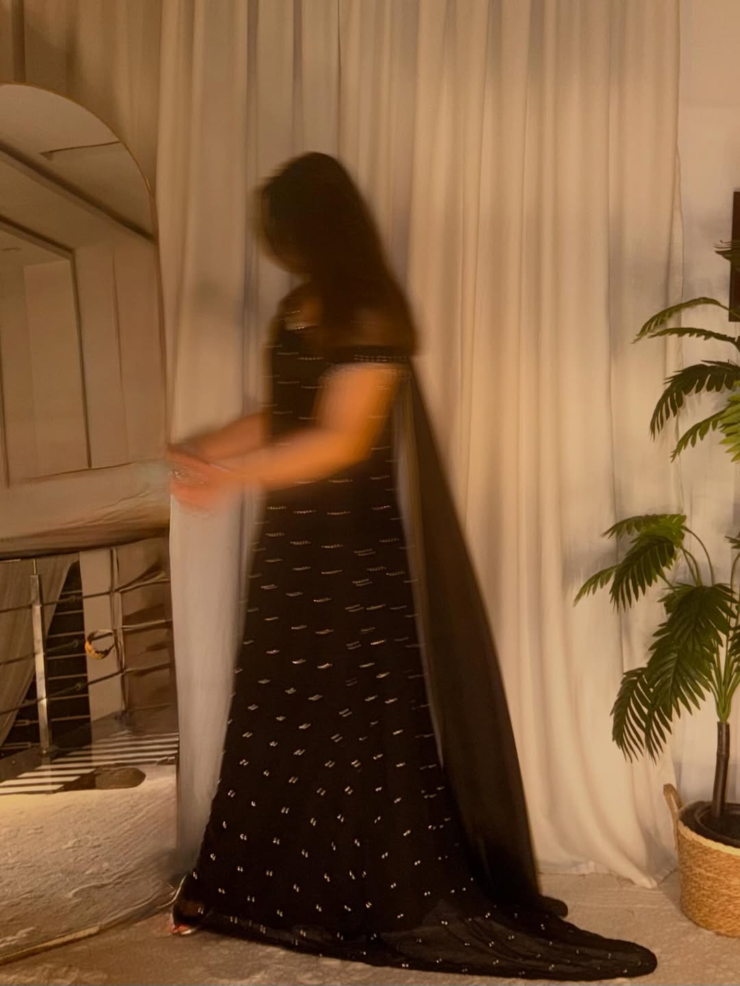 Premium Party Wear Long Dress with Sheer Sleeves